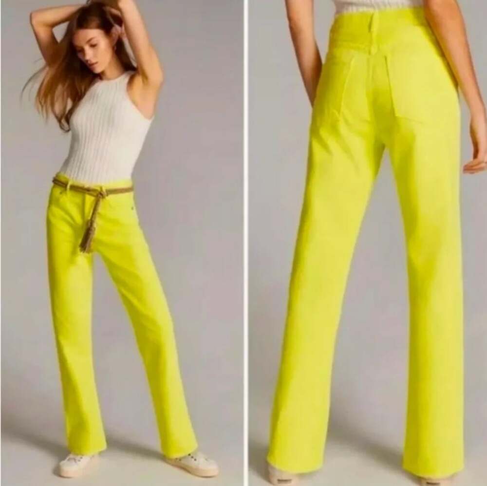 AGOLDE 90s Pinch Waist High Rise Straight Jean Limeade Size 27